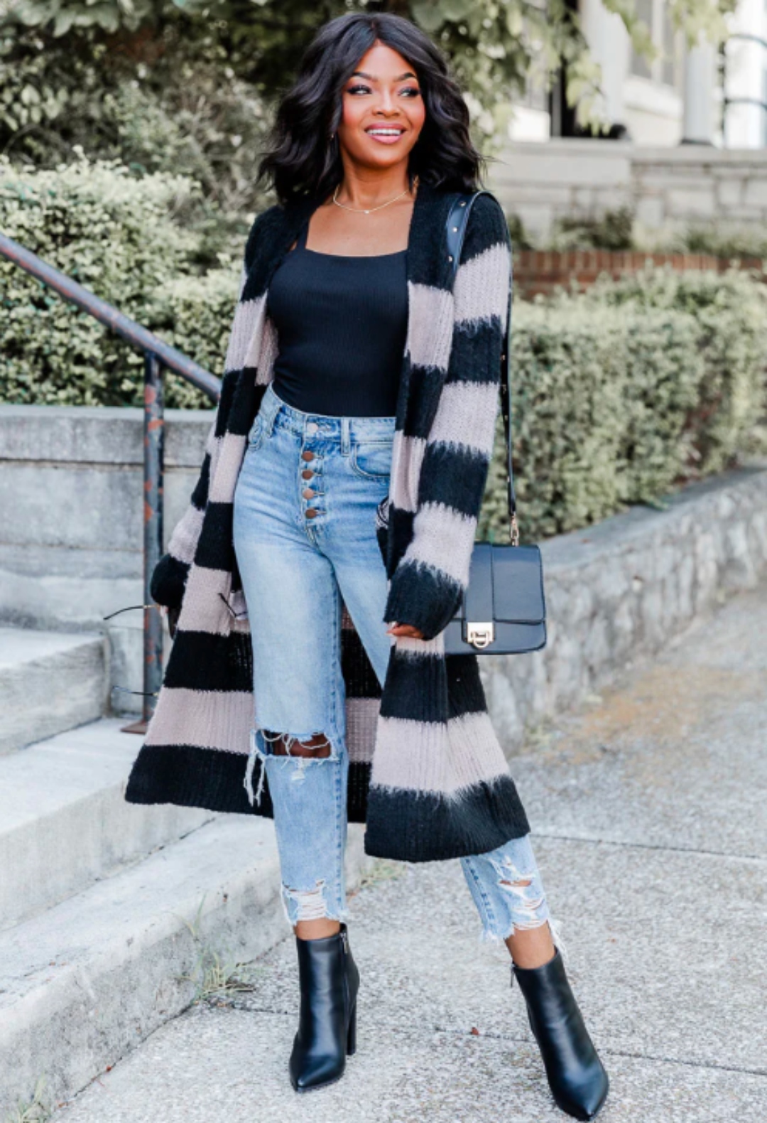 Cum sa porti un cardigan lung 12